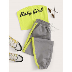 Conjunto top y pants Neón